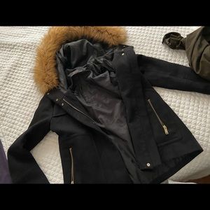 ZARA JACKET WITH FUR HOODIE
